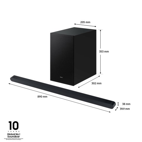 Samsung Soundbar HW-S700D/ZF Serie S, 7 Speaker, Wireless Dolby Atmos, Audio a 3.1 Canali, Q-Simphony, Compatibile con Alexa e Google Assistant, Black 2024