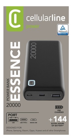 Cellularline Power Bank ESSENCE 20000 Caricabatterie portatile da 20000mAh