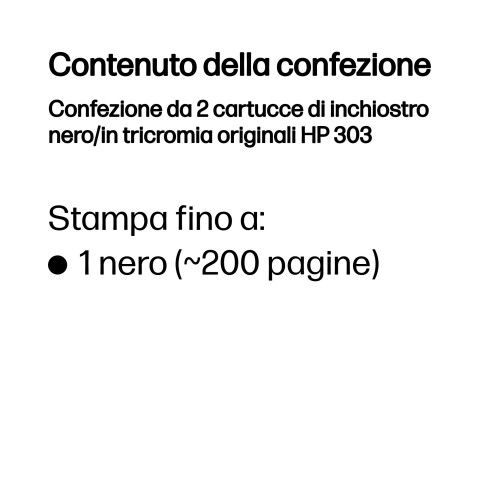 HP Confezione da 2 cartucce di inchiostro nero/in tricromia originali 303