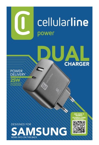 Cellularline Dual Super Fast Charger 25W - Samsung