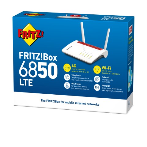 FRITZ!Box 6850 LTE router wireless Gigabit Ethernet Dual-band (2.4 GHz/5 GHz) 4G Bianco