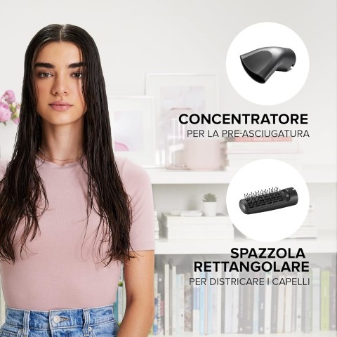 Bellissima Imetec GH18 1100 Modellatore Ad Aria, Rivestimento Spazzole In Ceramica, 5 Accessori Per Realizzare Capelli Lisci E Luminosi, A Onde Morbide O Ricci Stretti, 1000 W