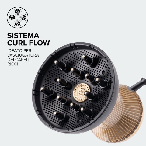 Bellissima Imetec Diffon Supreme, Diffusore ad Aria Calda per Capelli Ricci, Diffusore XL con 12 Dita, Tecnologia Ceramica&Argan Oil, 2 Velocità, 3 Temperature, Asciugatura Delicata