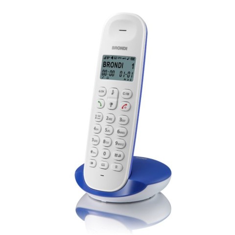 Brondi Lotus Telefono DECT Blu, Bianco