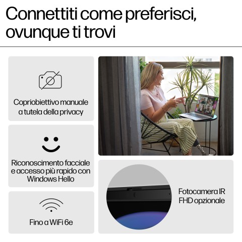 HP INC. Intel Core Ultra 7 155U Computer portatile 40,6 cm (16") 2K 16 GB 1 TB SSD Wi-Fi 6 (802.11ax) Windows 11 Home Argento