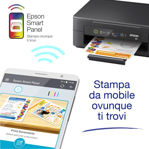 Epson Expression Home XP-2200 stampante multifunzione A4 getto d'inchiostro 3in1, scanner, fotocopiatrice, Wi-Fi Direct, cartucce separate, 3 mesi di inchiostro incluso con ReadyPrint