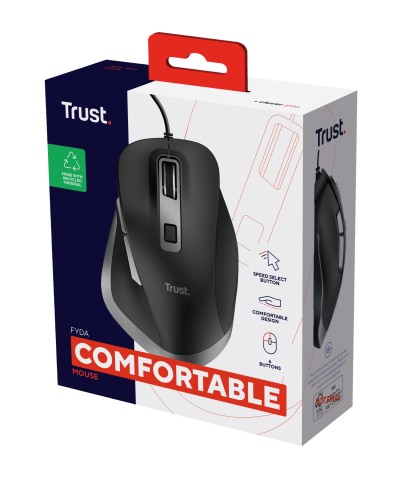 Trust Fyda mouse Ufficio Mano destra USB tipo A Ottico 5000 DPI