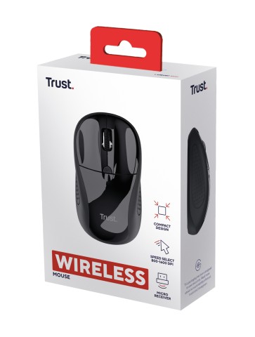 Trust 24658 mouse Ufficio Ambidestro RF Wireless Ottico 1600 DPI