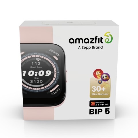 Amazfit Bip 5 4,85 cm (1.91") TFT Digitale 320 x 380 Pixel Touch screen Rosa GPS (satellitare)