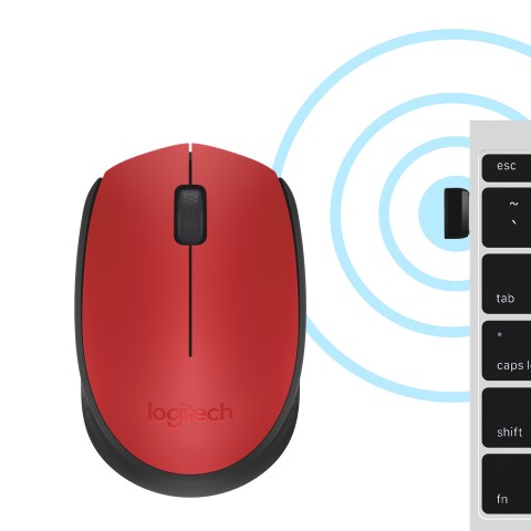 Logitech M171 Red-K mouse Ufficio Ambidestro RF Wireless Ottico 1000 DPI