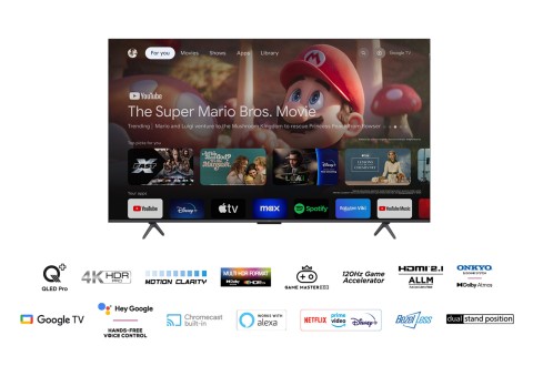 TCL C65 Serie C6 Smart TV QLED 4K 65" 65C655, audio Onkyo con subwoofer, Dolby Vision - Atmos, Google TV