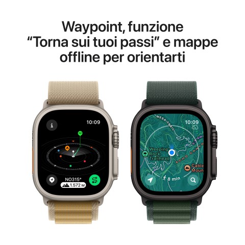 Apple Watch Ultra 2 GPS + Cellular 49mm Cassa Titanio Nero con Nero Ocean Band