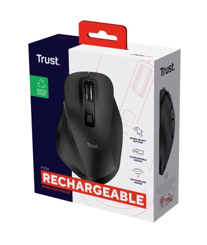 Trust Fyda mouse Ufficio Mano destra RF Wireless + USB Type-A Ottico 2400 DPI