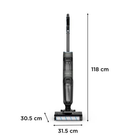 Rowenta X-Clean 4 , Lavapavimenti Senza Fili con Auto-Propulsione e Rilevazione Automatica dello Sporco, Doppio Serbatoio e Sistema di Autopulizia, Autonomia 50' per Tutti i Tipi di Pavimenti, GZ5035