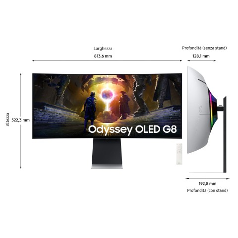 Samsung Monitor Gaming Odyssey OLED G8 da 34" WQHD Curvo