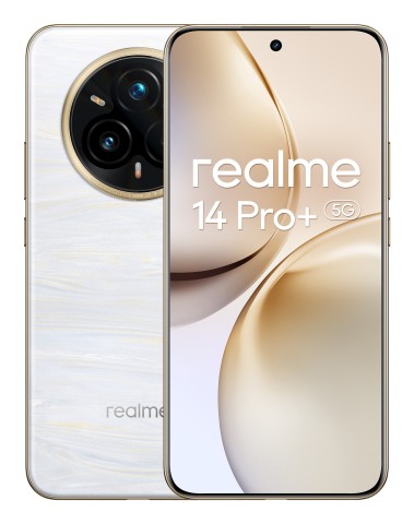 realme 14 Pro+ 5G 17,4 cm (6.83") Doppia SIM Android 15 USB tipo-C 12 GB 512 GB 6000 mAh Perlato, Bianco