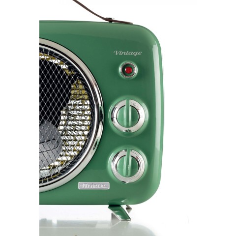 Ariete Termoventilatore Vintage, Freddo e Caldo, Termostato regolabile, Maniglia per facile trasporto, 2000 W, Verde