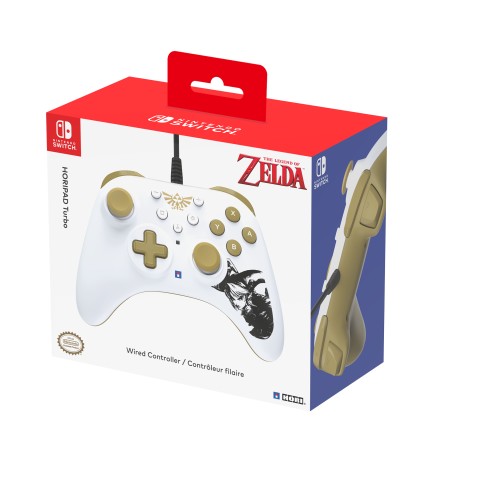 Hori HORIPAD Turbo Zelda Oro, Bianco Gamepad Nintendo Switch