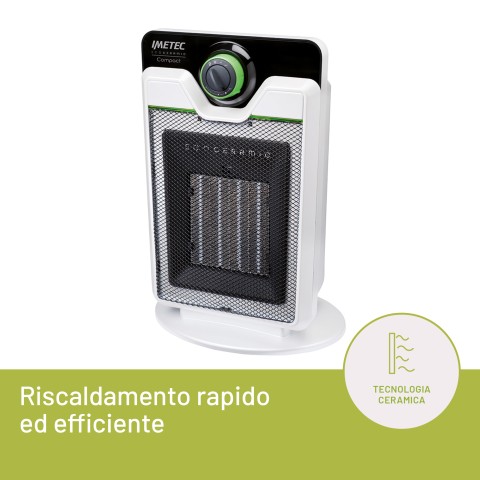 Imetec Termoventilatore Eco Ceramic, Tecnologia Ceramica, Basso Consumo Energetico, Silenzioso