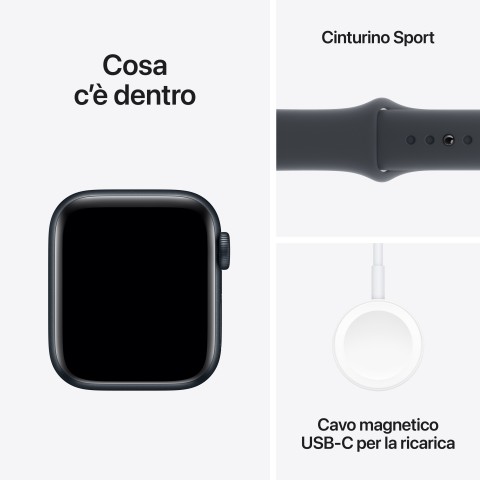 Apple Watch SE GPS 40mm Cassa Alluminio Mezzanotte con Mezzanotte Sport Band - S/M