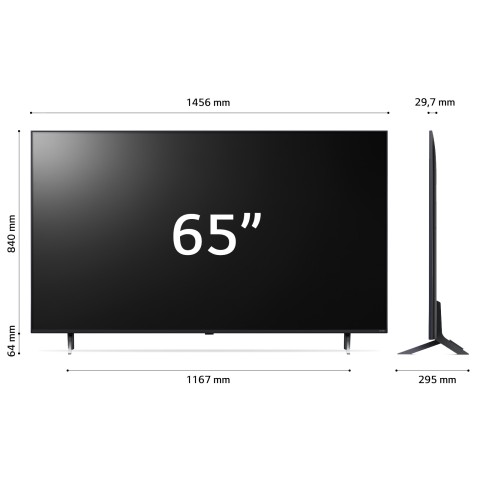 LG QNED 65'' Serie QNED80 65QNED80T6A, TV 4K, 3 HDMI, SMART TV 2024