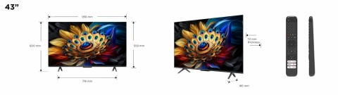 TCL C65 Serie C6 Smart TV QLED 4K 43" 43C655, Dolby Vision, Dolby Atmos, Google TV