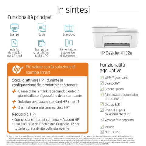 HP DeskJet Stampante multifunzione 4122e