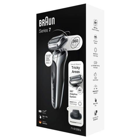 Braun Series 7 71-S1200s Rasoio Trimmer Argento