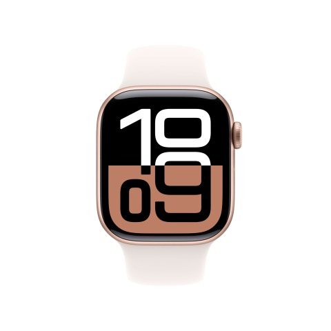 Apple Watch Series 10 Serie 10 GPS 42mm Cassa in Alluminio color Oro Rosa con Light Blush Sport Band - S/M