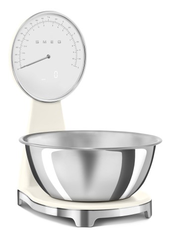 Smeg KSF01CRWW bilancia da cucina Cromo, Crema Superficie piana Bilancia da cucina elettronica