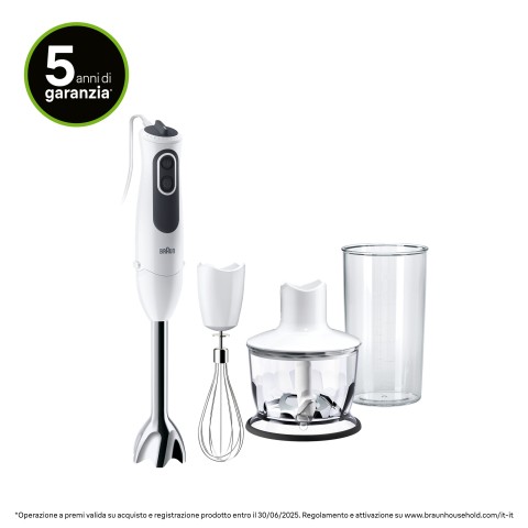 Braun Minipimer MultiQuick MQ3135WH SAUCE Frullatore ad immersione White Grey