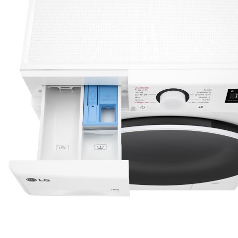 LG F4R5010TSWW Lavatrice 10kg AI DD, Classe A-10%, 1400 giri, TurboWash, Vapore