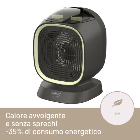 Imetec Silent Power Protection, Termoventilatore silenzioso, 2100 W, Stufetta Elettrica, Timer spegnimento programmabile, temperatura regolabile, 4 funzioni, termostato ambiente, funzione antigelo