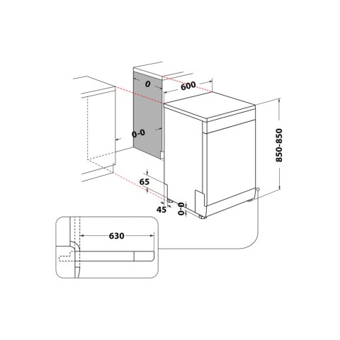 Whirlpool MaxiSpace Lavastoviglie a libera installazione - W7F HS51 X