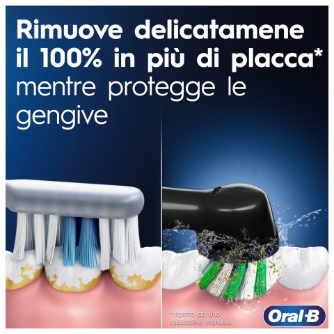 Oral-B Spazzolino Elettrico Ricaricabile Series 1 Nero con 2 Testine di Ricambio, 1 Spazzolino