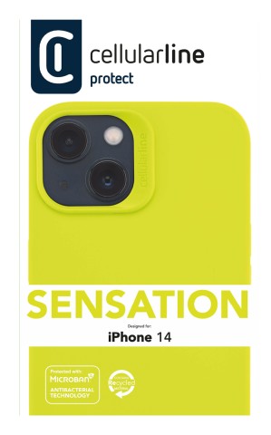 Cellularline Sensation - iPhone 14 Custodia in silicone soft touch con tecnologia antibatterica Microban® integrata