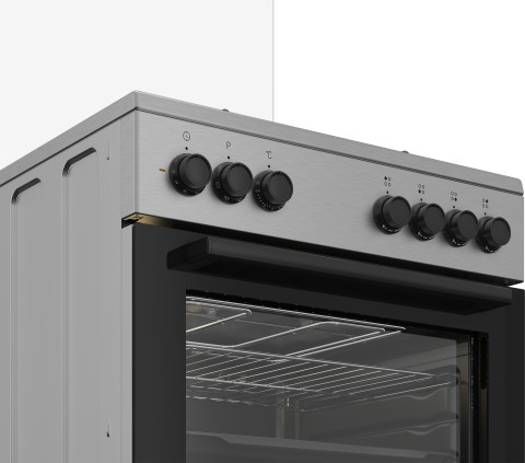 Beko Forno Elettrico Ventilato con Grill Elettrico e Timer,coperchio in vetro, ventilazione tangenziale, Classe A, Inox