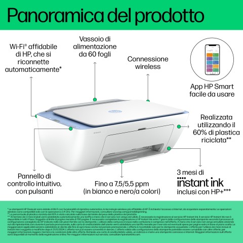 HP DeskJet Stampante multifunzione 2822e