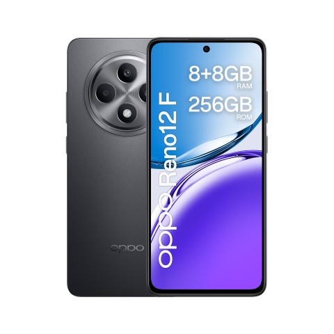 OPPO Reno12 F 4G AI Smartphone, Tripla fotocamera 50+8+2MP, Selfie 32MP, Display 6.67” 120HZ AMOLED FHD+, 5000mAh, RAM 16 GB (8+8) + ROM 256GB, [Versione Italia], Matte Gray