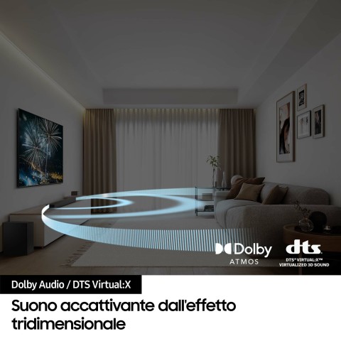 Samsung Soundbar HW-B650D/ZF Serie B, 4 Speaker, Wireless Dolby 5.1ch, Audio a 3.1 Canali, Surround sound expansion, Black 2024