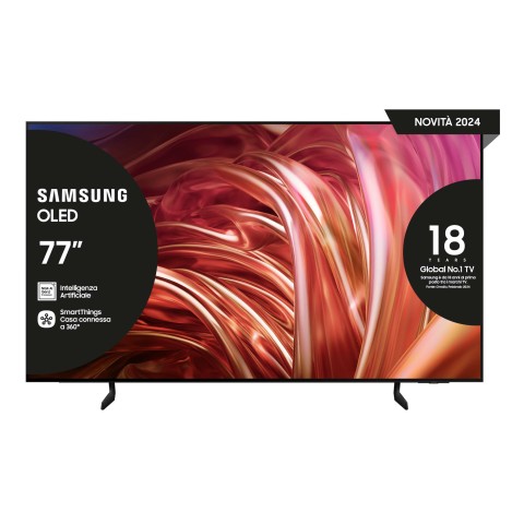 Samsung TV OLED 4K 77” QE77S85DAEXZT Smart TV Wi-Fi Graphite Black 2024, Processore NQ4 AI GEN2, Self-illuminating pixels, Contour Design, Dolby Atmos