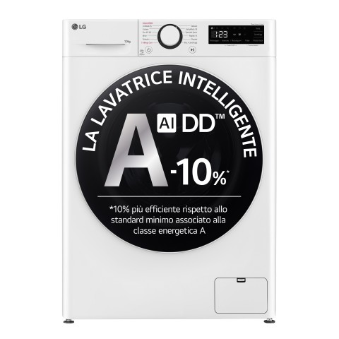 LG F4R5010TSWW Lavatrice 10kg AI DD, Classe A-10%, 1400 giri, TurboWash, Vapore