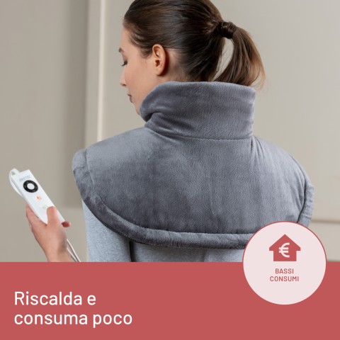 Imetec Intellisense Cervical, Termoforo per Cervicale e Spalle, Cuscino Termico, 47x52 cm, Tessuto Anallergico, 5 Temperature, Electro Block di Sicurezza, Riscaldamento Rapido, Lavabile in Lavatrice