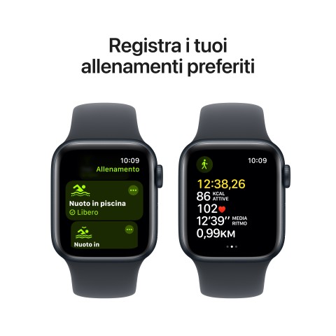 Apple Watch SE GPS 40mm Cassa Alluminio Mezzanotte con Mezzanotte Sport Band - M/L