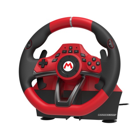 Hori Mario Kart Racing Wheel Pro Deluxe Nero, Rosso USB Sterzo + Pedali Analogico Nintendo Switch