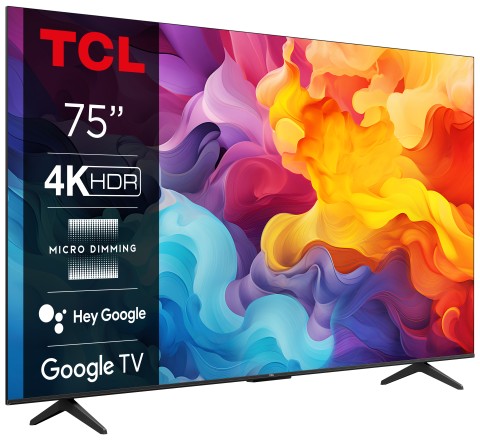 TCL P655 Smart TV Ultra HD 4K 75" 75P61B, Dolby Audio, Controlli vocali, Google TV