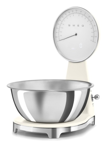 Smeg KSF01CRWW bilancia da cucina Cromo, Crema Superficie piana Bilancia da cucina elettronica