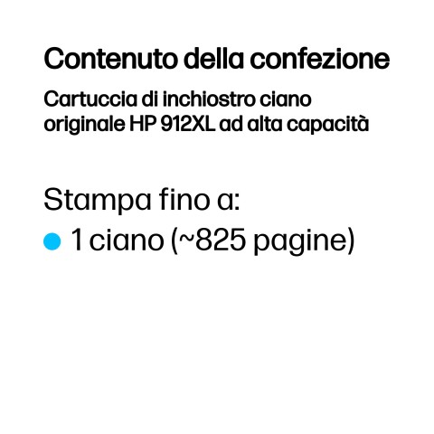 HP Cartuccia di inchiostro ciano originale 912XL ad alta capacità