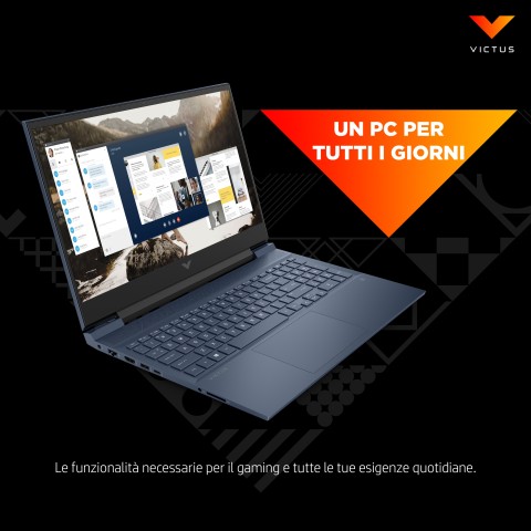 Victus by HP 16-d0031nl Intel® Core™ i5 i5-11400H Computer portatile 40,9 cm (16.1") Full HD 16 GB DDR4-SDRAM 512 GB SSD NVIDIA GeForce RTX 3060 Wi-Fi 6 (802.11ax) Windows 11 Home Nero