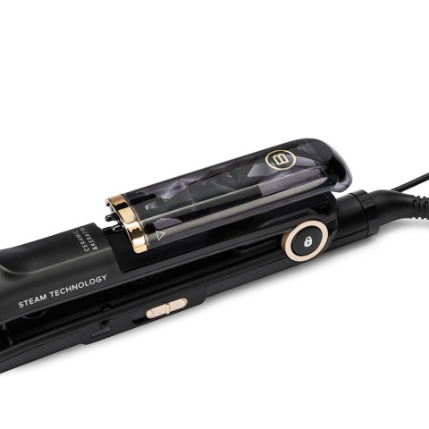 Bellissima Imetec Steam Ceramic & Keratin, Piastra per capelli a vapore, liscio a lungo, protezione dal calore, 3 temperature, Riscaldamento Rapido, Piastre Oscillanti, Autospegnimento